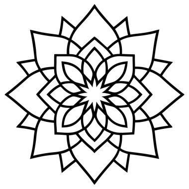 İzole edilmiş beyaz arkaplanda mandala çiçeği