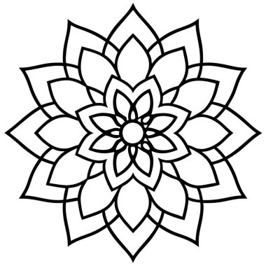 Beyaz arka planda çiçek mandala 'sı. Yaratıcı mandala vektörü