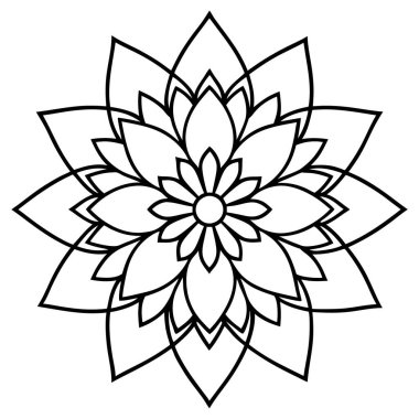 Siyah beyaz vektör mandala dövmesi