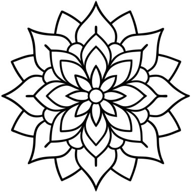güzel çiçek mandala ikon vektör illüstrasyon tasarımı