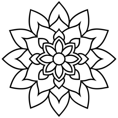 Çiçek mandala. Klasik dekoratif elementler. Mandala vektör illüstrasyonu