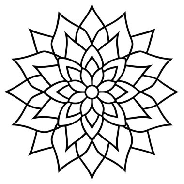 Siyah beyaz mandala, Mandala vektör illüstrasyonu