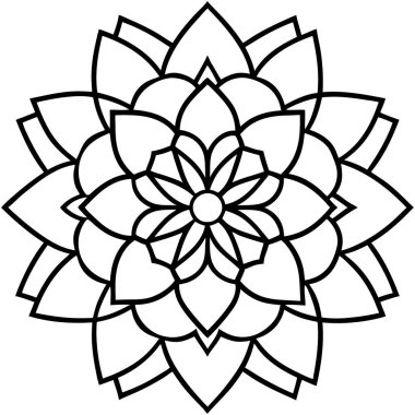 Mandala çiçek dekoratif ikonu, Mandala vektör illüstrasyonu