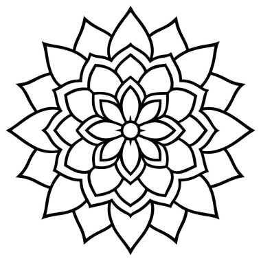 Çiçek mandala. Vektör çizimi. Mandala vektör illüstrasyonu