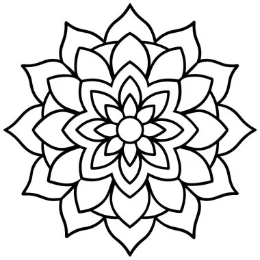 Beyaz arka planda güzel çiçek mandala