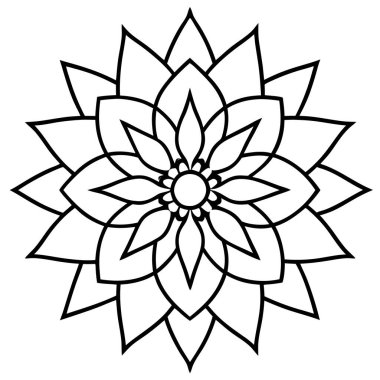 Mandala vektörü, ana hatlı mandala sanatı