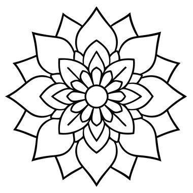 Mandala vektörü, ana hatlı mandala sanatı