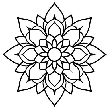 Mandala vektörü, ana hatlı mandala sanatı