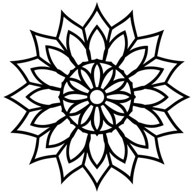 Mandala vektörü, ana hatlı mandala sanatı