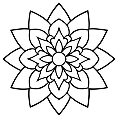 Mandala ana hat vektörü, elle çizilmiş mandala