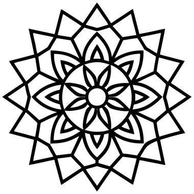 Mandala ana hat vektörü, elle çizilmiş mandala
