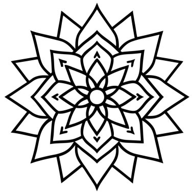 Mandala ana hat vektörü, elle çizilmiş mandala