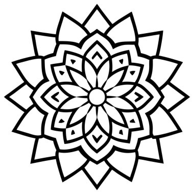 Doodle Style Mandala ana hatları, elle çizilmiş mandala.