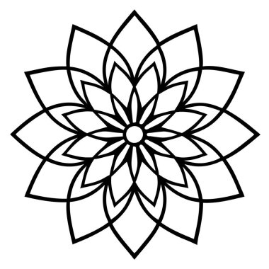 Doodle Style Mandala ana hatları, elle çizilmiş mandala.