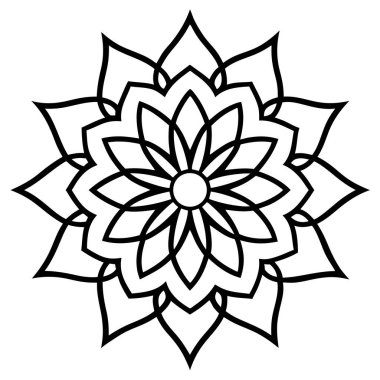 Mandala ana hatları, elle çizilmiş mandala.