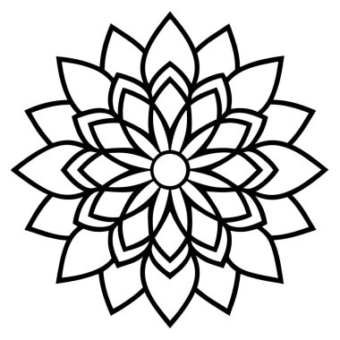 Mandala ana hatları, elle çizilmiş mandala.