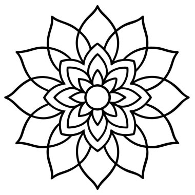 Mandala ana hatları, elle çizilmiş mandala.