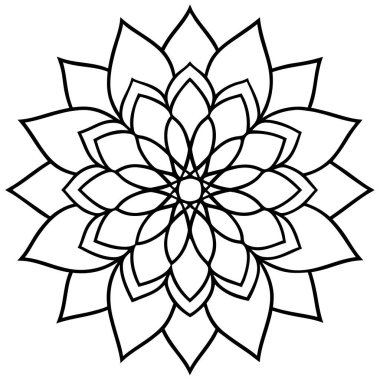 Mandala ana hatları, elle çizilmiş mandala.