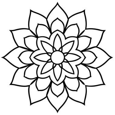 Mandala Vektörü, Mandala ana hatları süsü