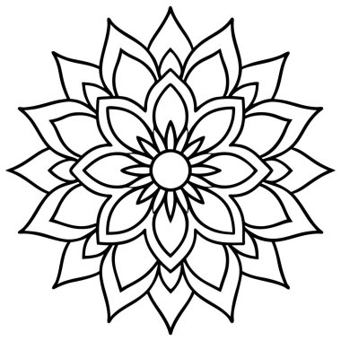 Mandala Vektörü, Mandala ana hatları süsü