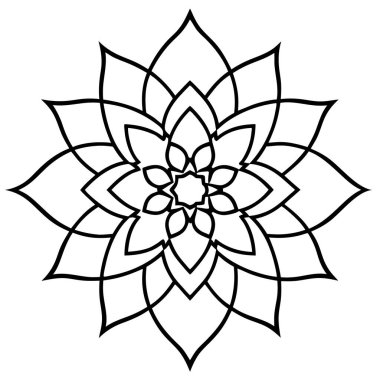 Mandala şekil sanatı. yuvarlak süs vektörü. Dekoratif mandala taslağı. elle çizilmiş mandala ana hatları vektörü.