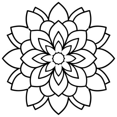 Mandala şekil sanatı. yuvarlak süs vektörü. Dekoratif mandala taslağı. elle çizilmiş mandala ana hatları vektörü.