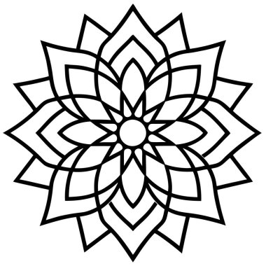 Mandala şekil sanatı. yuvarlak süs vektörü. Dekoratif mandala taslağı. elle çizilmiş mandala ana hatları vektörü.