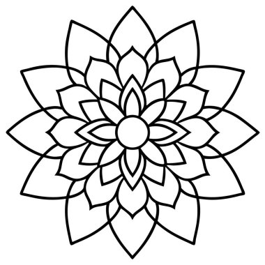 Mandala şekil sanatı. yuvarlak süs vektörü. Dekoratif mandala taslağı. elle çizilmiş mandala ana hatları vektörü.