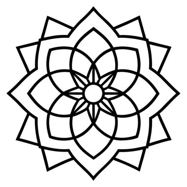 Mandala şekil sanatı. yuvarlak süs vektörü. Dekoratif mandala taslağı. elle çizilmiş mandala ana hatları vektörü.