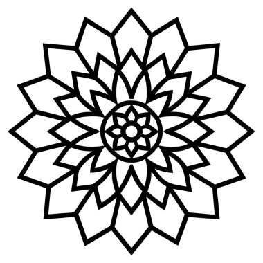 Siyah ve beyaz renkli soyut mandala