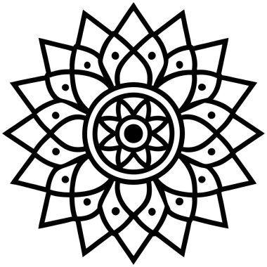 mandala. yuvarlak mandala ana hatlı süs.