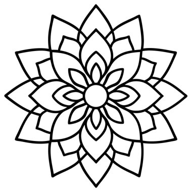 Çiçek mandala, klasik tarzda, vektör illüstrasyonu. Dekoratif desen.