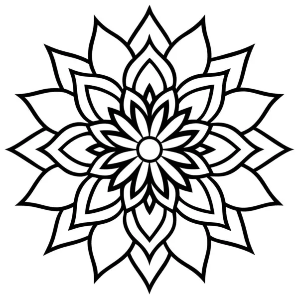 Siyah beyaz mandala vektör illüstrasyonu