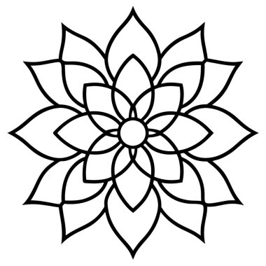 Mandala ana hatlarının vektör illüstrasyonu