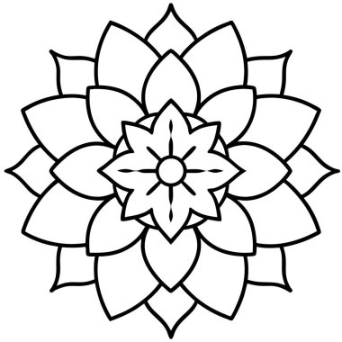 Renklendirme sayfaları için vektör çiçek mandala tasarımı