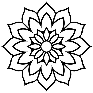 Güzel nilüfer çiçeği mandala ana hatları