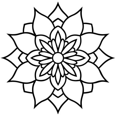 Beyaz arkaplanda çiçek mandala