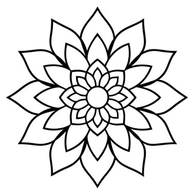çiçek mandala ikon vektör illüstrasyon tasarımı