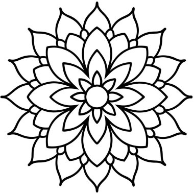 Güzel mandala çiçeği izole edilmiş ikonu