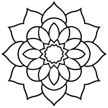 çiçek mandala özet tasarım simgesi, özet biçimi