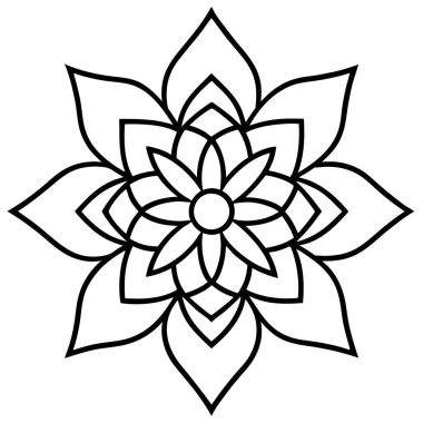 çiçek mandala özet tasarım simgesi, özet biçimi