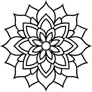 çiçek mandala özet tasarım simgesi, özet biçimi