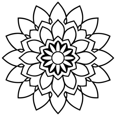 Beyaz arka planda güzel bir mandala. vektör illüstrasyonu