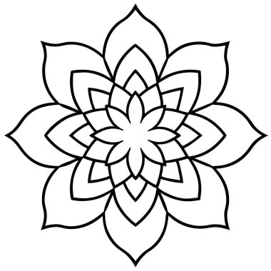 Vektör çiçek süsü. siyah ve beyaz resimleme.