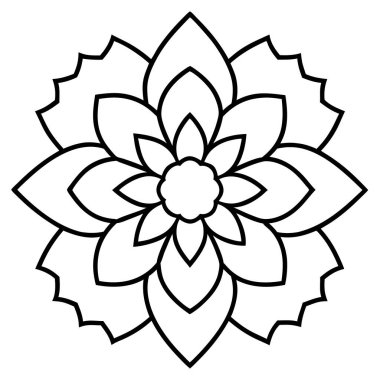 Beyaz arkaplanda çiçek mandala