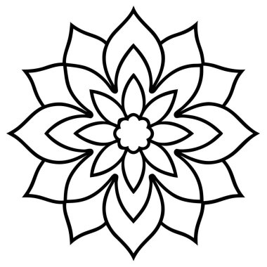 Mandala süsü siyah beyaz