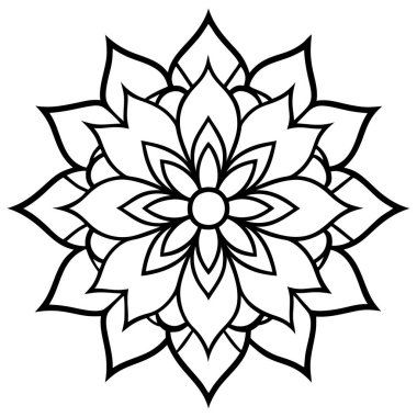 mandala deseni beyaz ve siyah