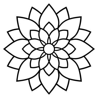 Güzel nilüfer çiçeği mandala ana hatları