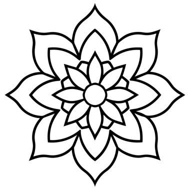 Mandala taslağı. el çizimi süs.