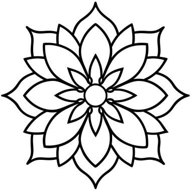 Mandala taslağı. el çizimi süs.